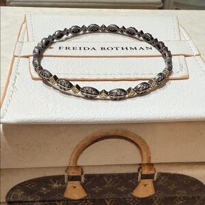 Freida Rothman 14K Gold and Rhodium Matt finish Bracelet